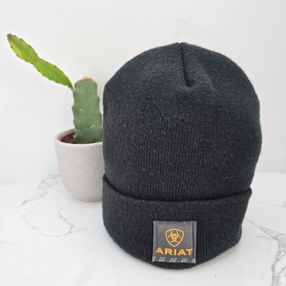 Arait | black knit front logo Gorpcore beanie | unisex - Picture 1 of 6